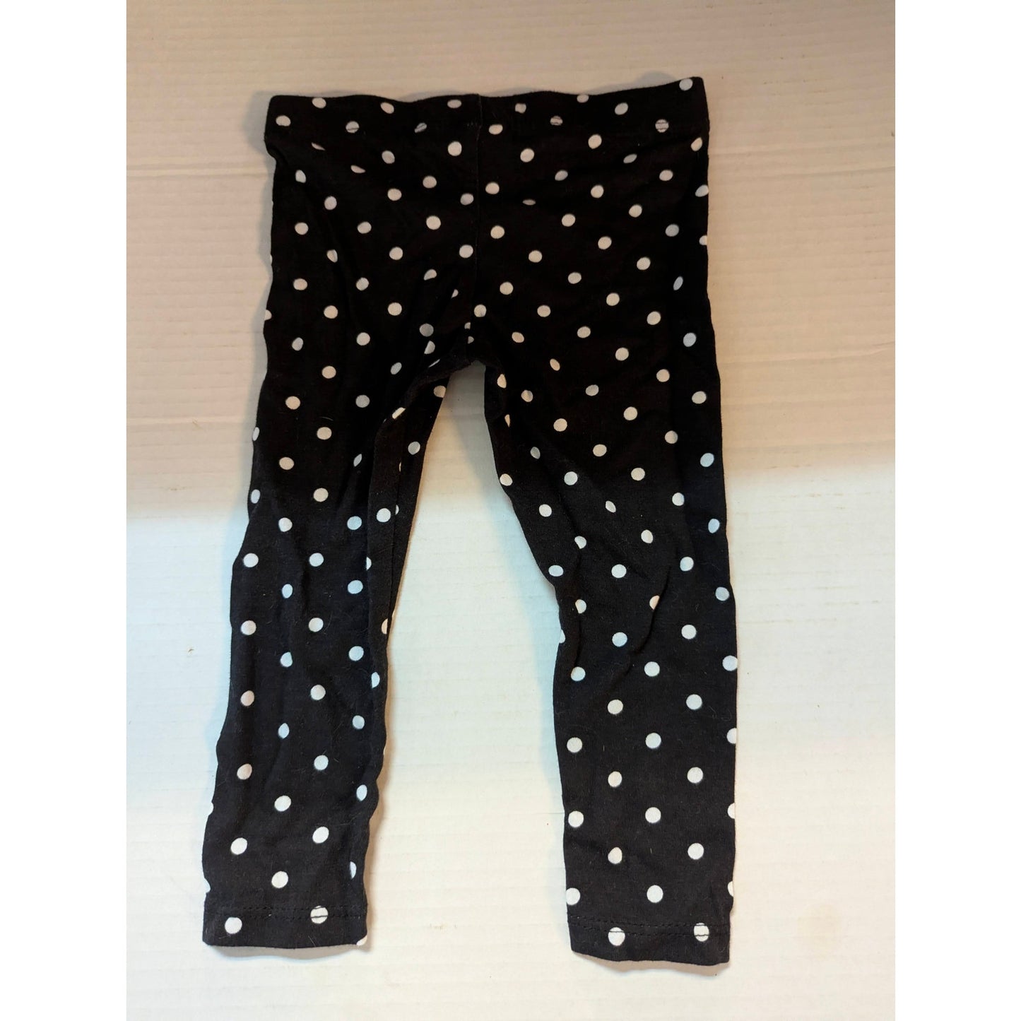 Harper Canyon Baby Black White Polka Dot Ribbed Knit Leggings Size 12 Months