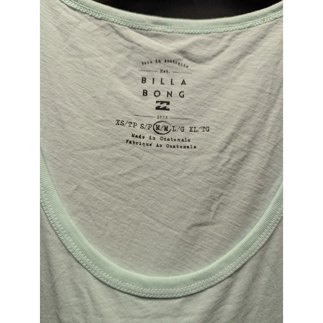 Billabong Sky Views Mint Green Graphic Tank Top Size Medium NEW activewear