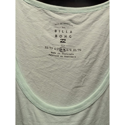 Billabong Sky Views Mint Green Graphic Tank Top Size Medium NEW activewear