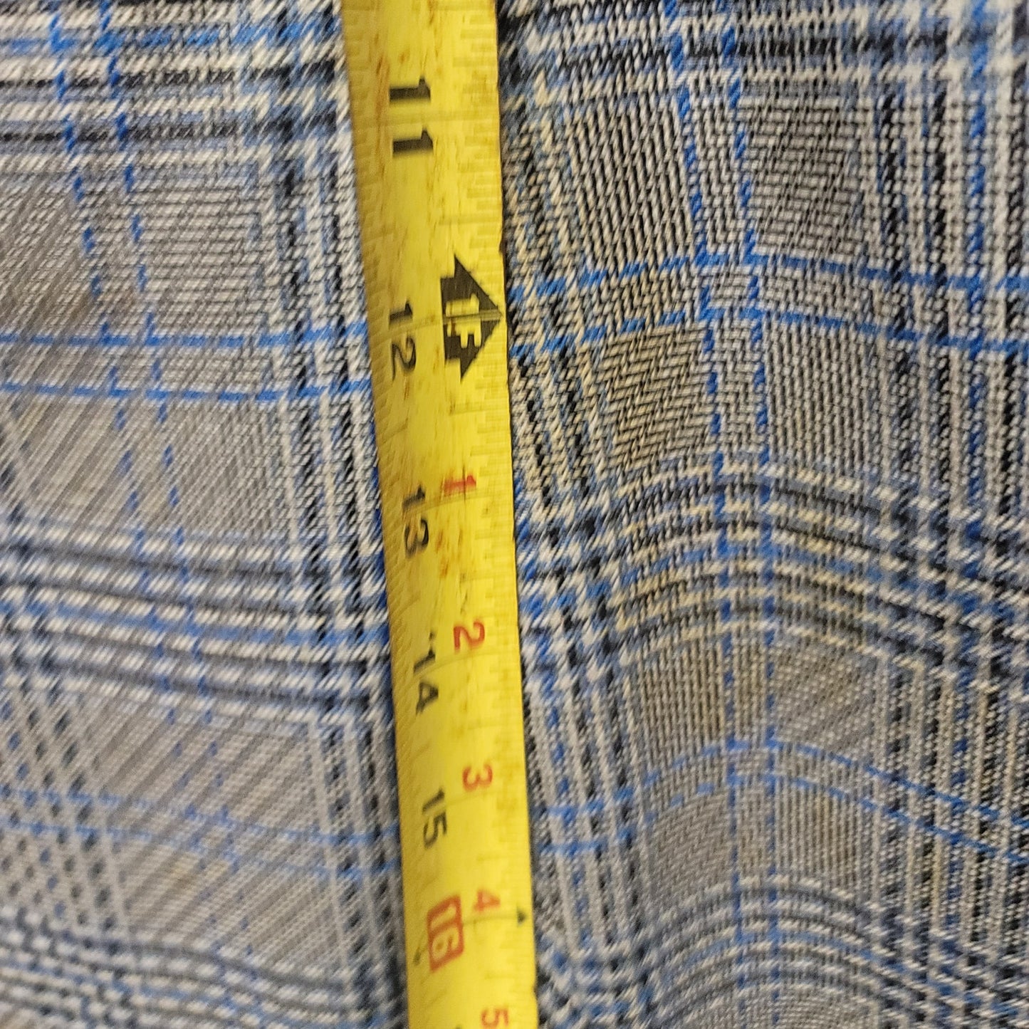 Phoenix 2pc polyester vintage suit Blazer Pants 1970s Plaid blue gray Rockabilly