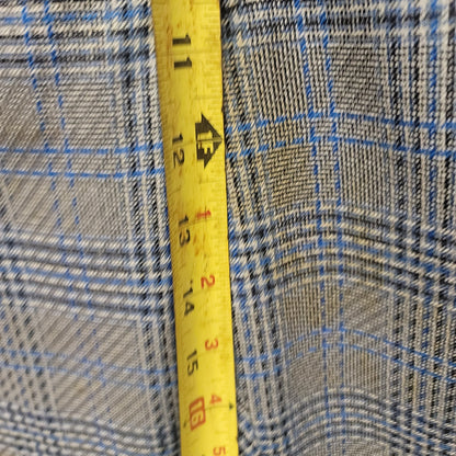 Phoenix 2pc polyester vintage suit Blazer Pants 1970s Plaid blue gray Rockabilly