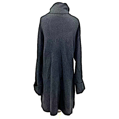 NWT Topshop Long Cuff Sleeve Turtleneck Sweater Tunic Dress Sz 4-6 US Charcoal