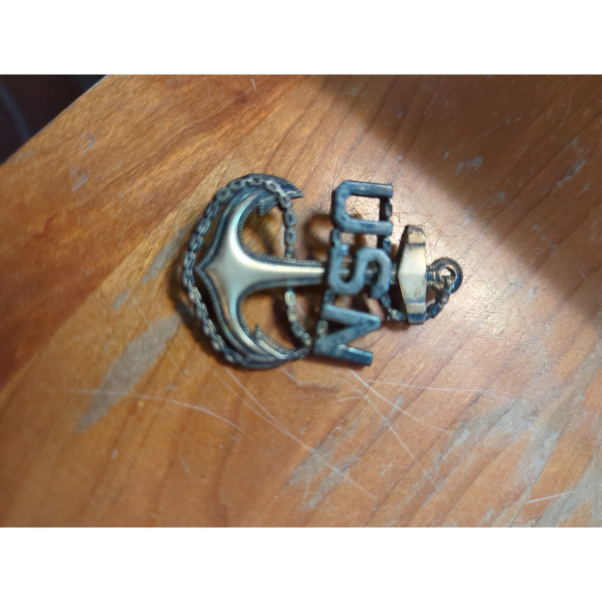 Vintage WWII USN Chief Petty Officer CPO Anchor Pin 1/20 10kt Gold Sterling