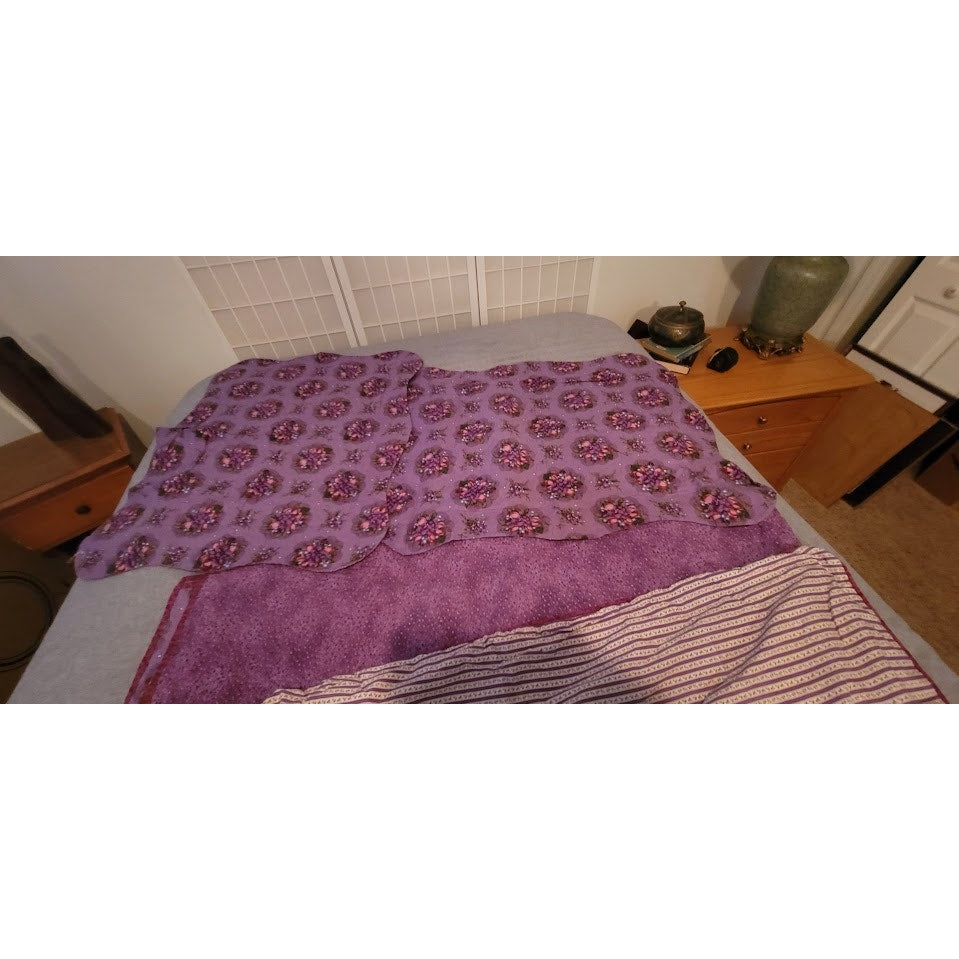 Vintage Floral Patchwork Quilt Set Bedspread 2 Pillow Shams Body Pillow Cover