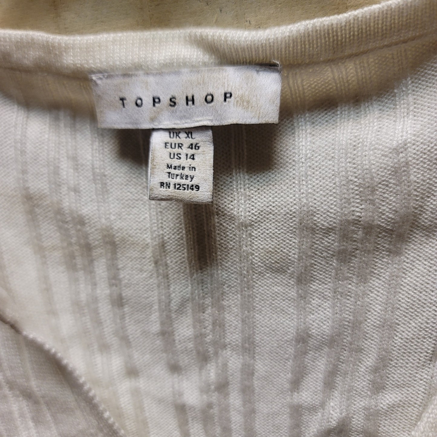 Topshop long sleeve sweater US14 sweater Pullover cream