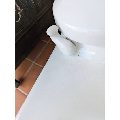 Antique Ceramic Deco Case Kidney 1 Piece Toilet White Porcelain Low Boy 53-25E