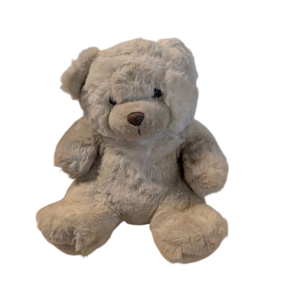 Vintage 1988 Christmas Playful Plush Teddy Bear Light Gray Stuffed Animal