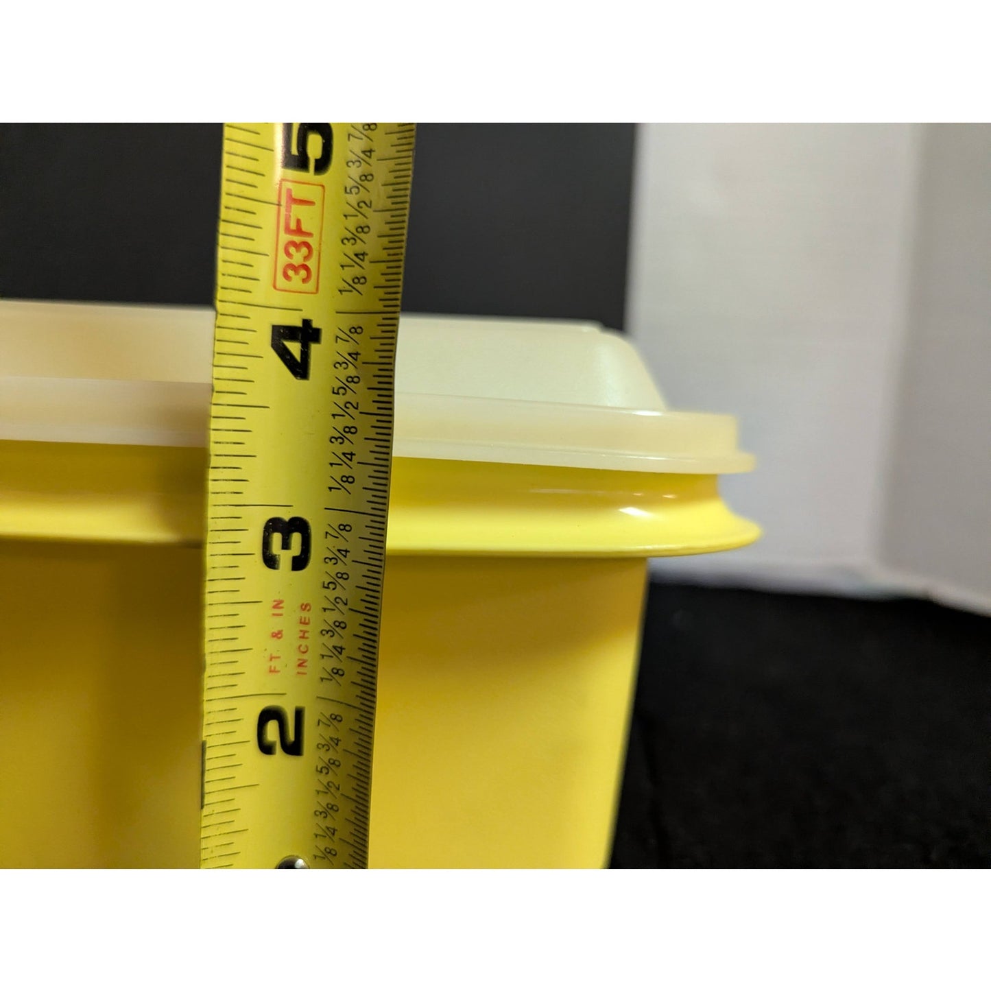 Vintage Tupperware Servalier Harvest Yellow Loaf Pan Container with Sheer Lid