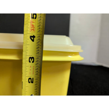 Vintage Tupperware Servalier Harvest Yellow Loaf Pan Container with Sheer Lid