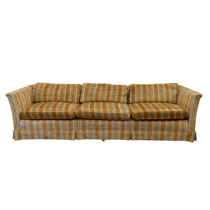 SECONDHAND SANDIES: Amazing vintage velvet Striped orange / yellow coch 8' long