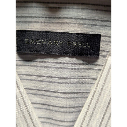 Zachary Prell NEW mens button up striped Dress shirt Size Small Cotton gray blue