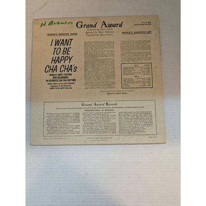 Vintage I Want to Be Happy Cha Cha's Grand Award G.A. 33-360 Vinyl LP