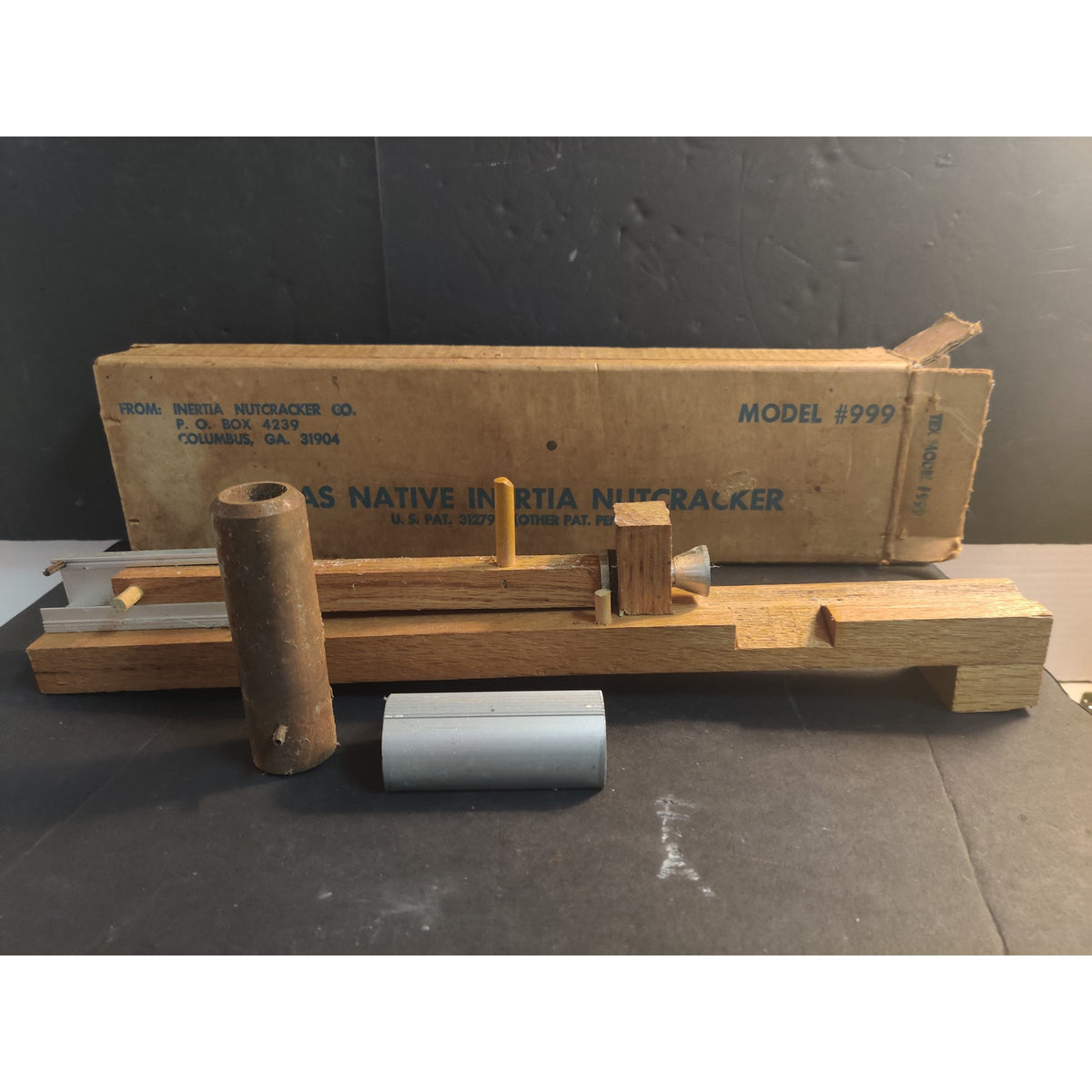 Vintage Wooden Nutcracker Tool Heavy Duty Tabletop Mechanism Original Box