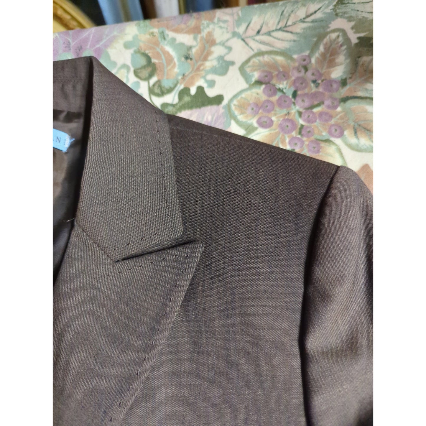 Antonio Melani Brown Cropped Pick Stitch Bolero Jacket Wool Blend Career Shrug 8