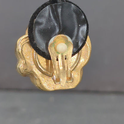 Vintage Gold Tone Chunky Knot Swirl Clip On Earrings Retro Costume Jewelry