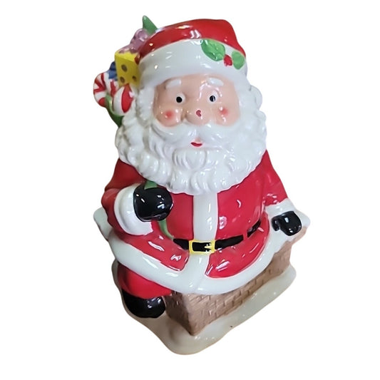 Cheryls Cookies Santa Claus on Chimney Christmas Cookie Jar Vintage