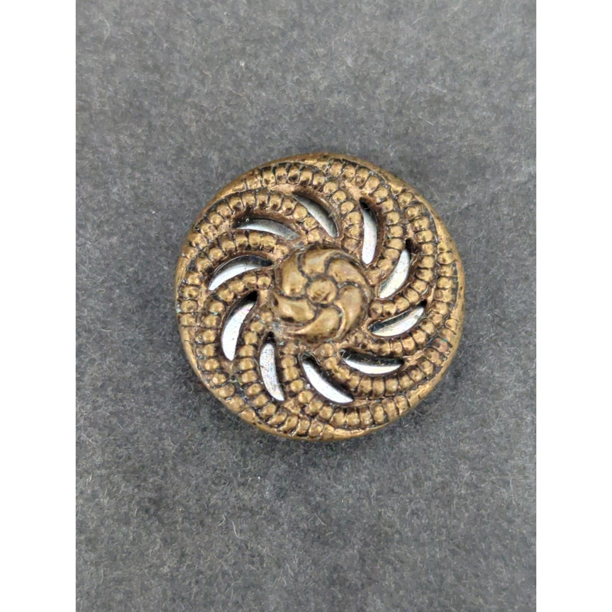 LOT AA of 10 Antique Vintage Victorian Brass Mixed Materials Buttons ESTATE FIND