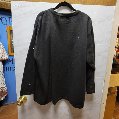Victoria Jones Size 1X Chirstams long sleeve sweater cardigan button Holiday