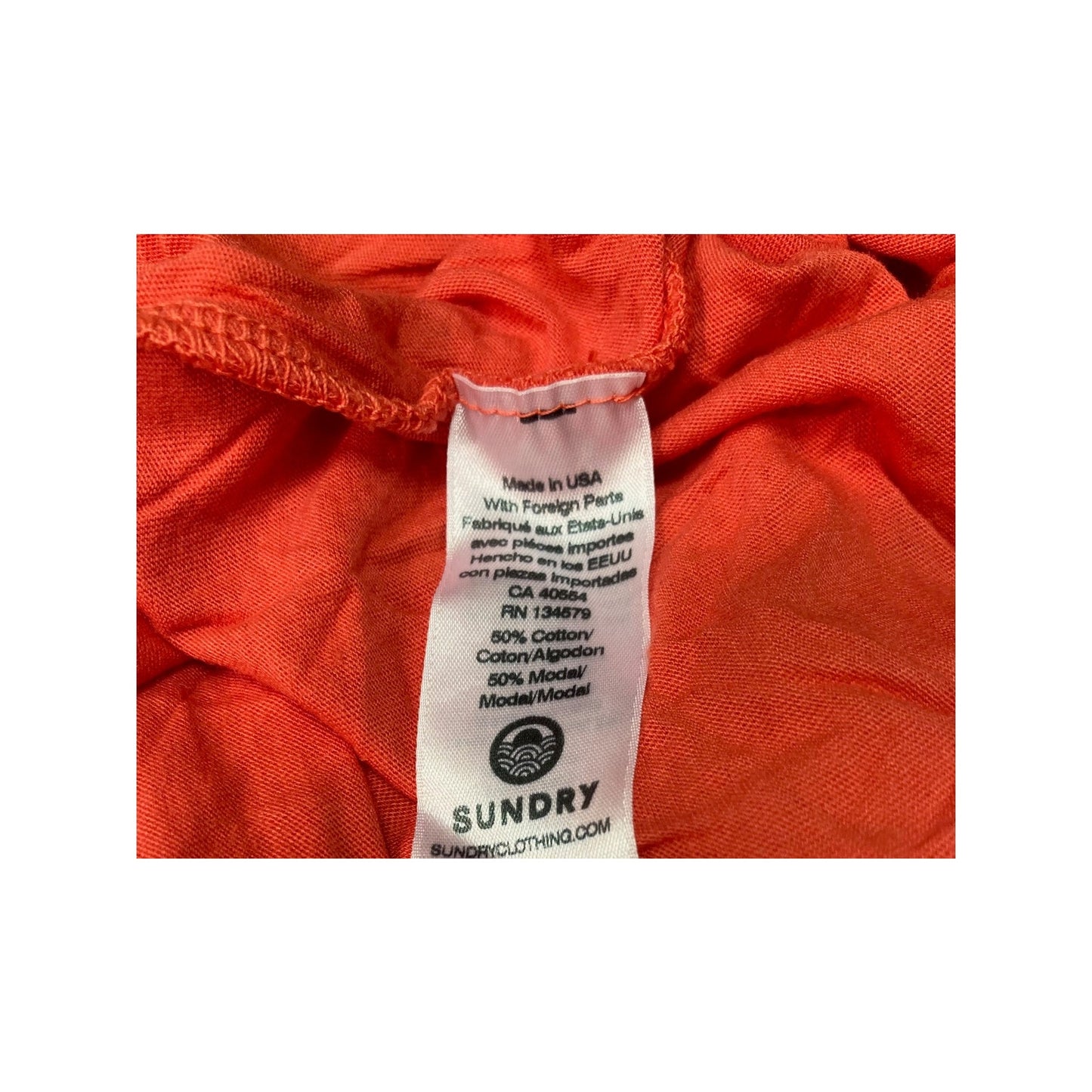 Sundry Womens Ruffle Shoulder Top Size X-LARGE Cherry Red NEW Long Sleeve Scoop