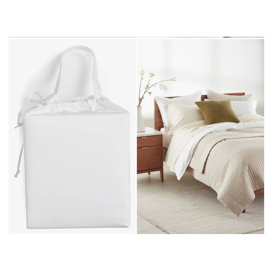 400 Thread Count Organic Cotton Sateen Sheet Set Nordstrom NEW White Queen