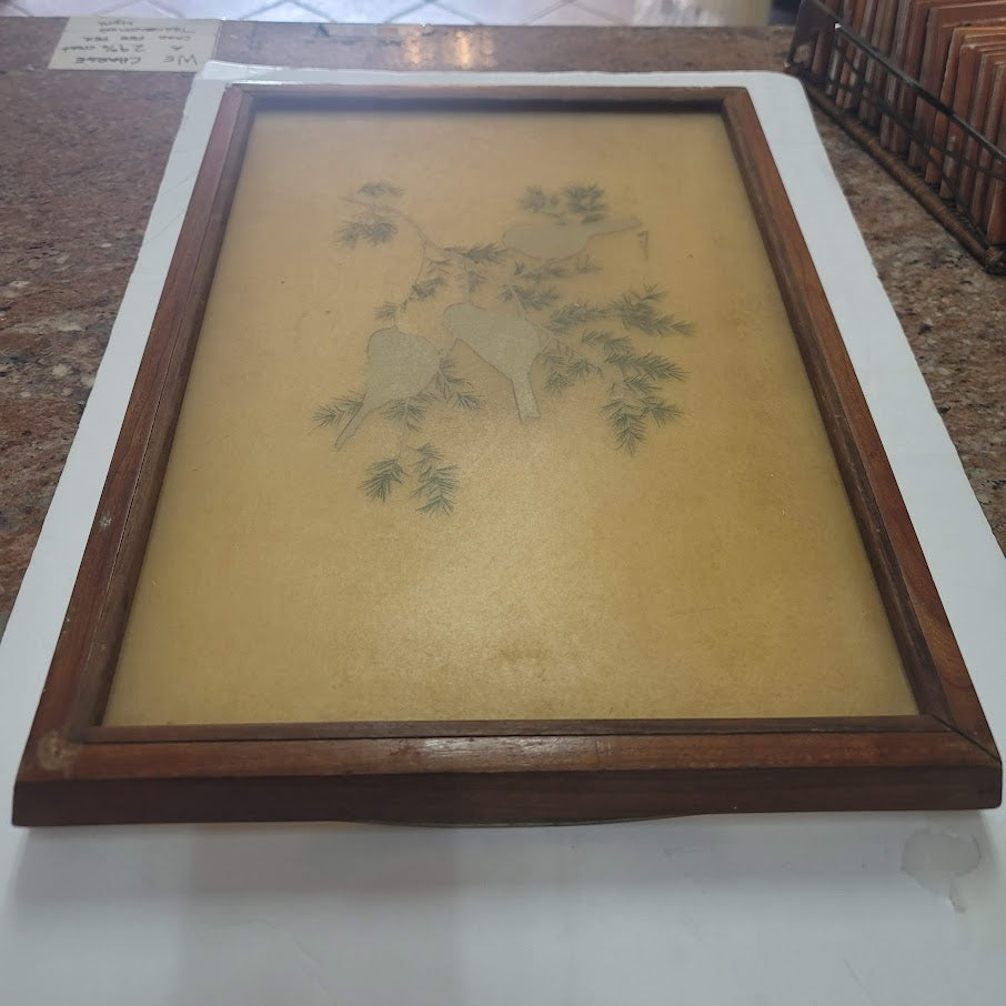 Grace B. Gilmore Fiberglass Serving Tray Bacova Guild Happy Chickadees serveware