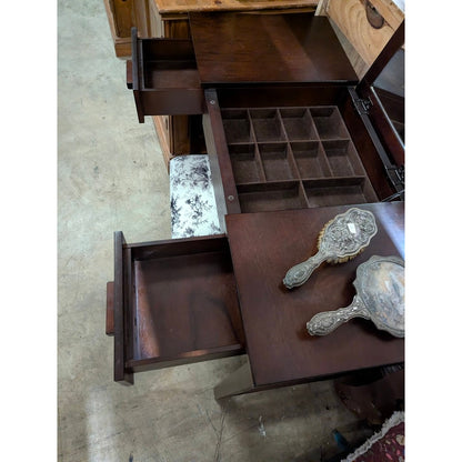 Secondhand Sandies: Vanity with pop up mirror and stool MAKEUP TABLE