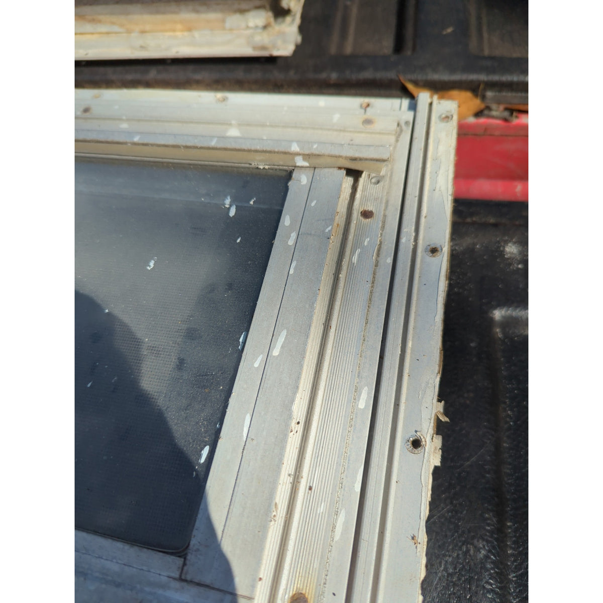 1976 Scotty Serro Camper ORIGINAL Window metal screen aluminum glass SIDE PANEL