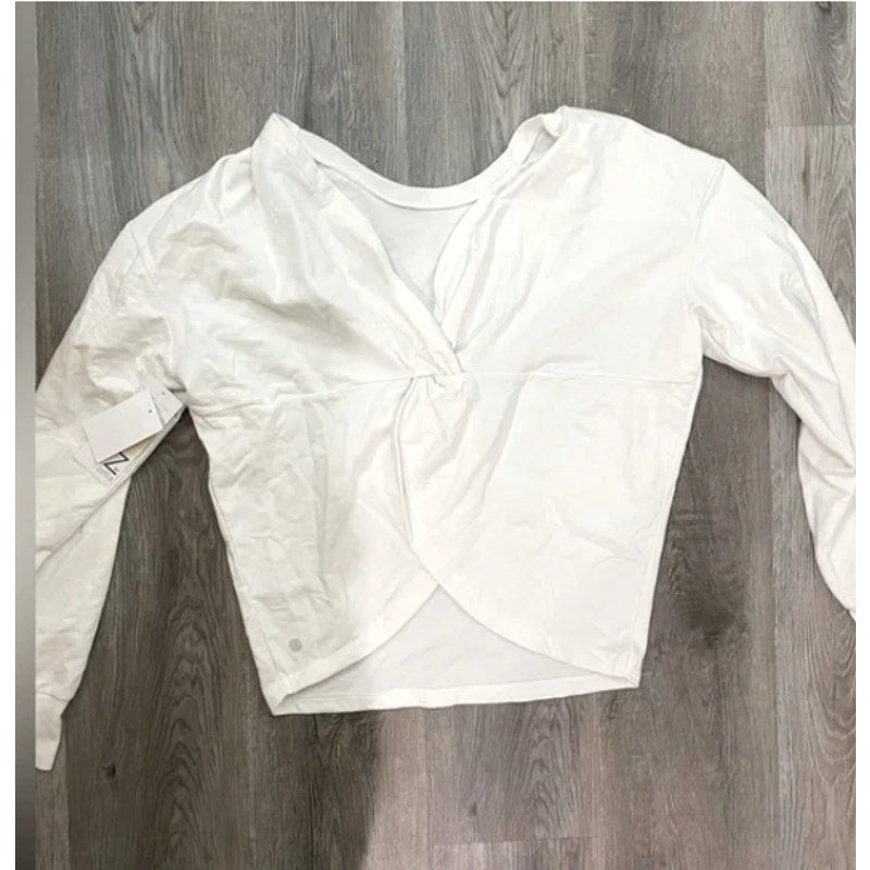 Zella twisty Turn Long Sleeve Activewear Shirt XL Lightweight WHITE NEW