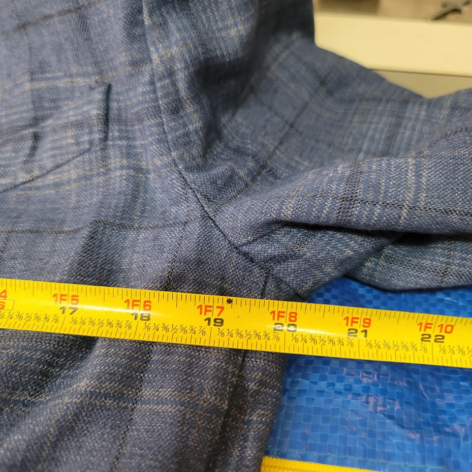 BOGLIOLI Italian Light Linen Jacket Blue Plaid Casual Summer EU50 Men's Large