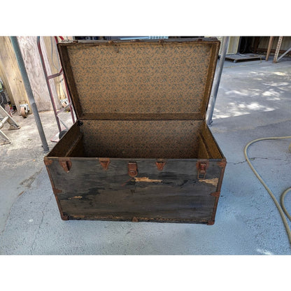 Secondhand Sandies: large trunk storage wood and metal  antique