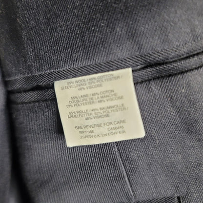 J.Crew Ludlow Men's Navy Blue Cotton-Wool Pick Stitch 2 Button Blazer Jacket 42R