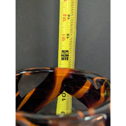 Vintage Tortoiseshell Art Glass Statement Vase LARGE Amber and Orange Swirls