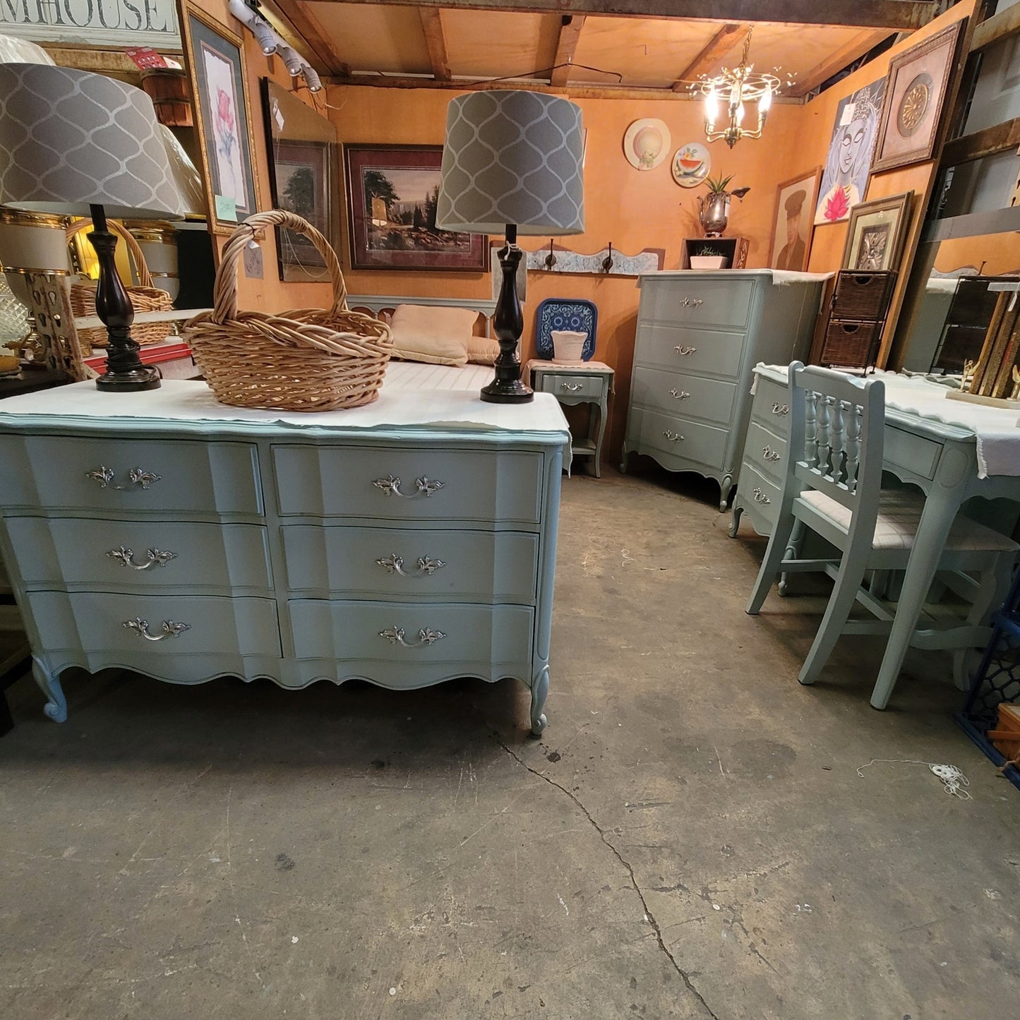 SECONDHAND SANDIES: Blue French Provencial Twin Bedroom Set