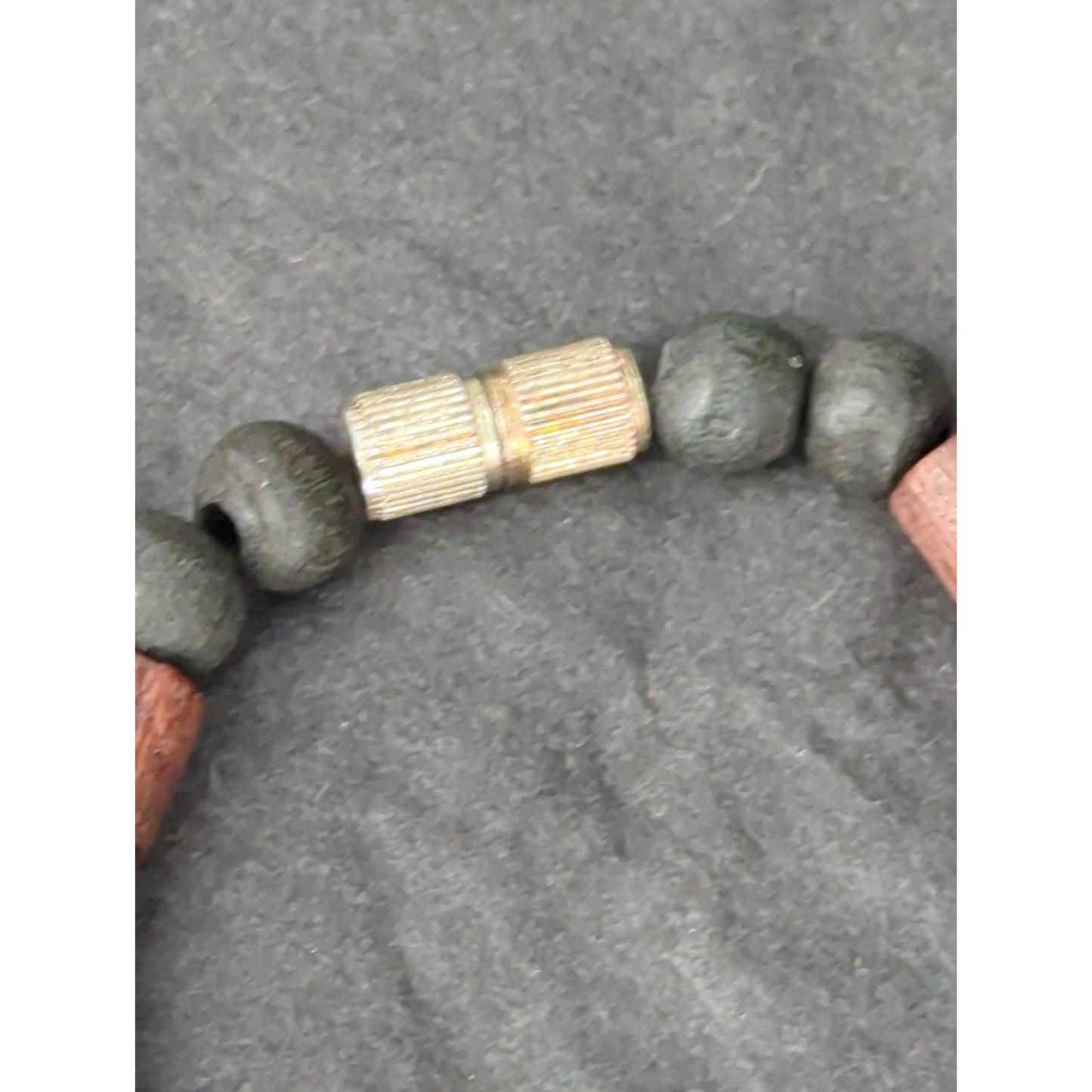 Vintage Chunky Wooden Bead Statement Necklace Pink & Brown Mid-Century Boho Chic