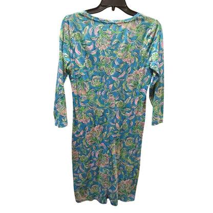 Lilly Pulitzer Tessa 3/4 sleeve V-neck t-shirt dress i"Chick Magnet" Size Small