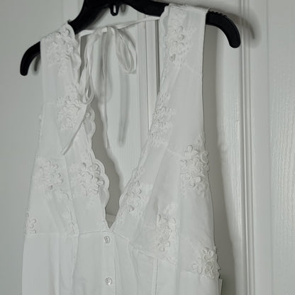 Wild Fable White Embroidered Lace VNeck Halter Maxi Dress NWT Size XL Resortwear