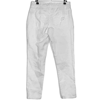 AFRM Distressed High Rise Ankle Skinny Button Fly Jeans Size 32  in White NWT