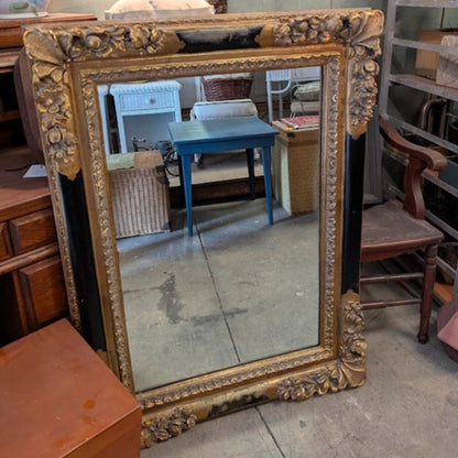 Secondhand Sandies: Grand Ornate Empire Mirror | Black & Gold Statement Piece 45x33