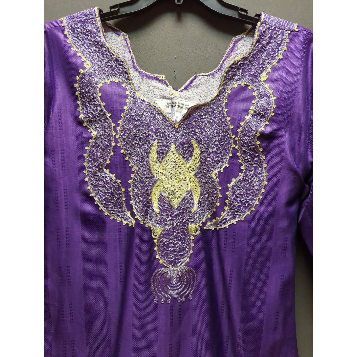 Vintage Purple Embroidered Two Piece Skirt Set Plus Size Extra Large