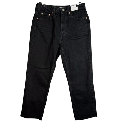 Topshop Blue/Black Straight Raw Hem Womens Denim Jeans Size W 34" x L 28" NEW