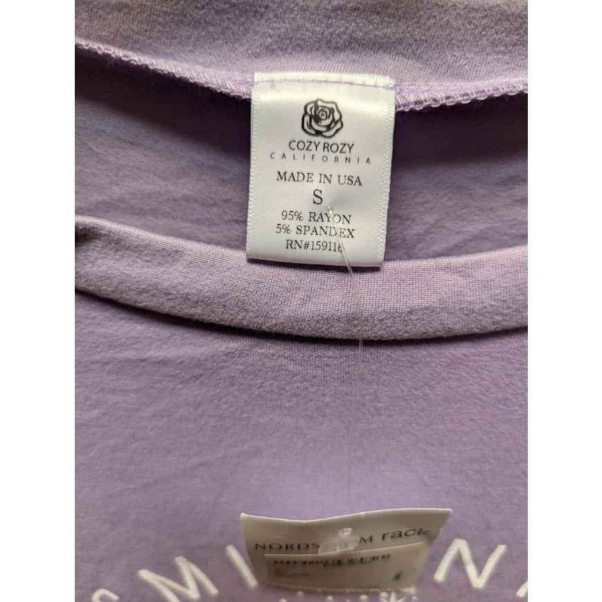 NEW cozy rozy purple top long sleeve Cosmic Nights Size Small