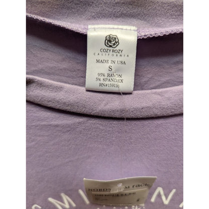 NEW cozy rozy purple top long sleeve Cosmic Nights Size Small