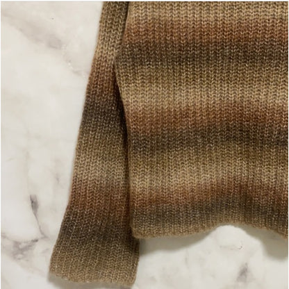 BP. Raisin Space Dye Striped Pullover Sweater Long Sleeve Brown Women's Size XS