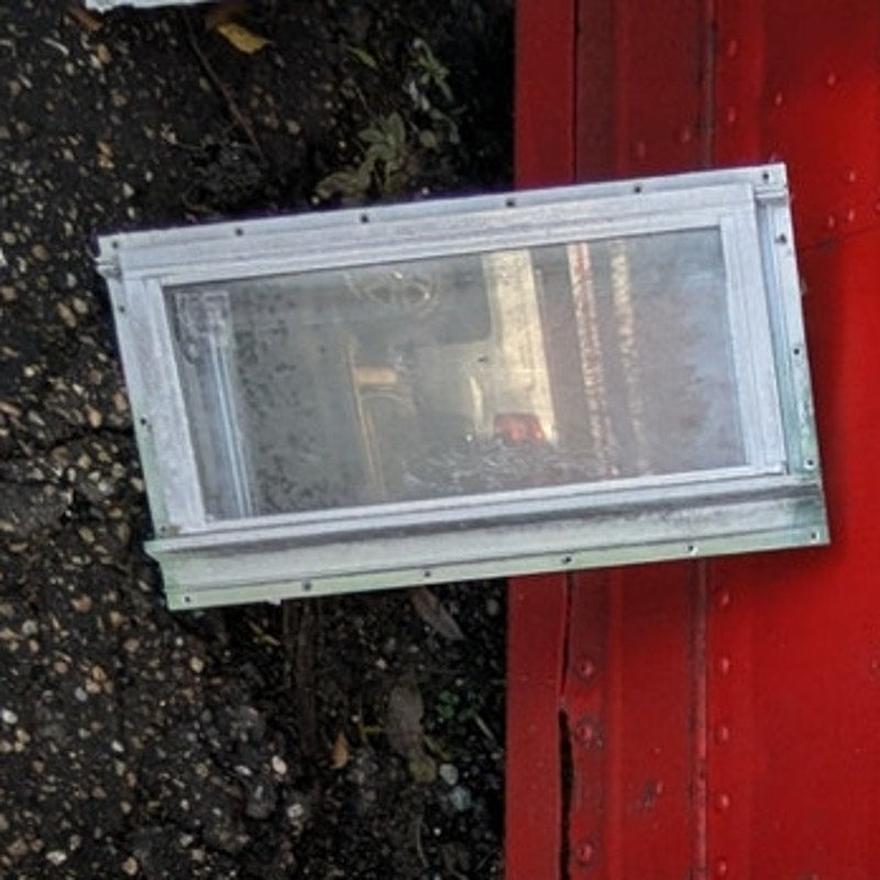 1976 Scotty Serro Camper ORIGINAL Window metal screen aluminum glass BATHROOM