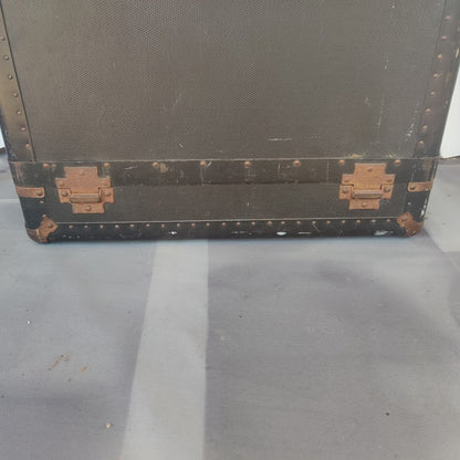 Vintage Industrial Steamer Trunk Wardrobe Antique Luggage Mid-Century Military