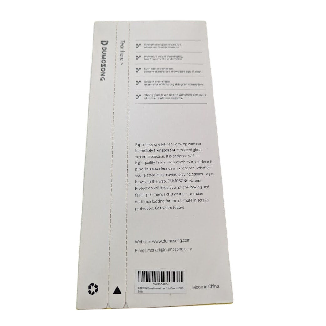 DUMOSONG tempered glass screen protector IPhone 13/13 pro/14