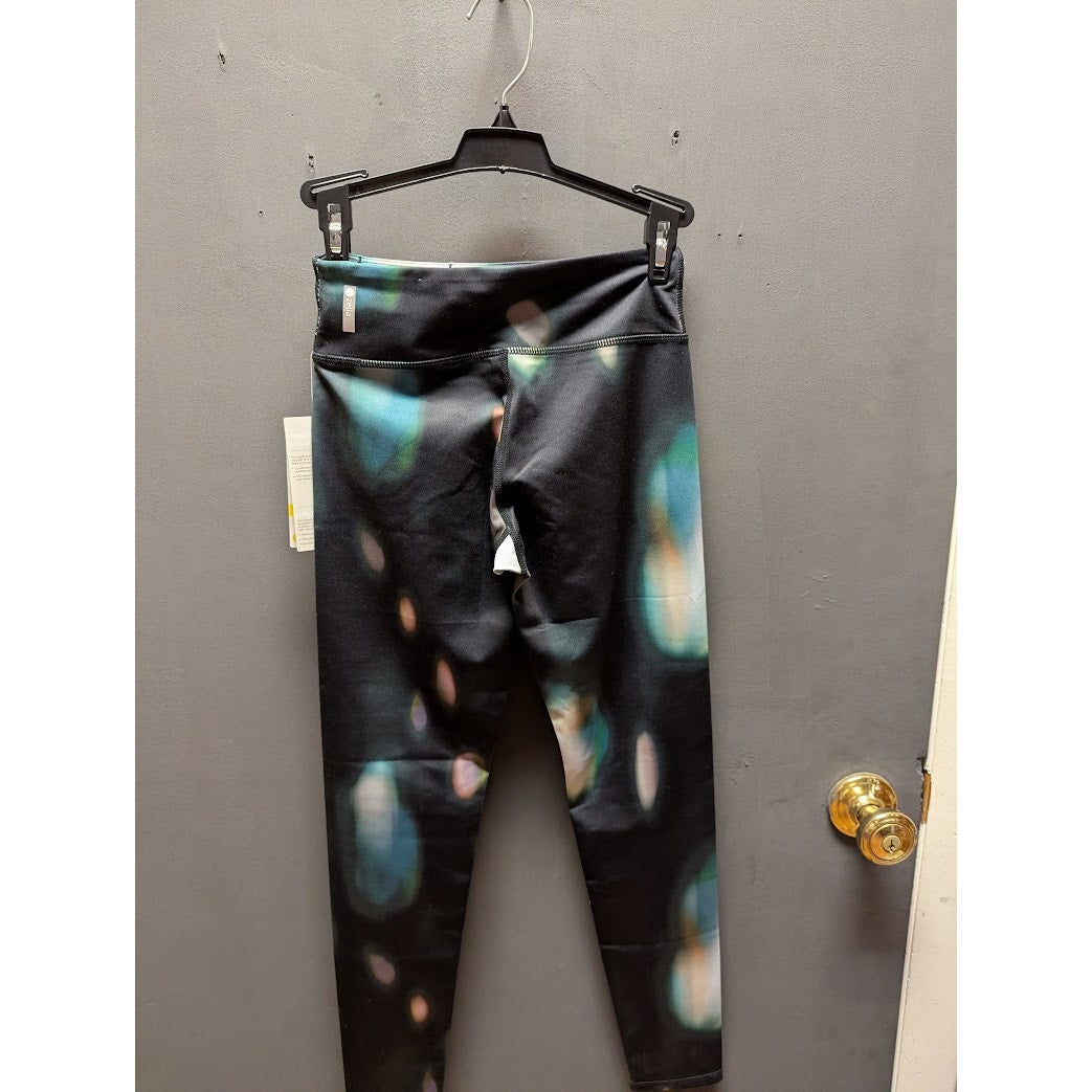 Zella black watercolor shock Girls Large NEW yoga pant leggings ankle high waist