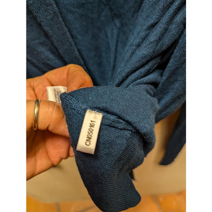 New York Company Size XL Twist Front Ruched Deep V-Neck Sweater Blue New