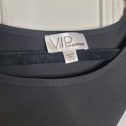 VIP Avenue Black White Dress Stretchy Size 14/16 NEW casual career long sleeve