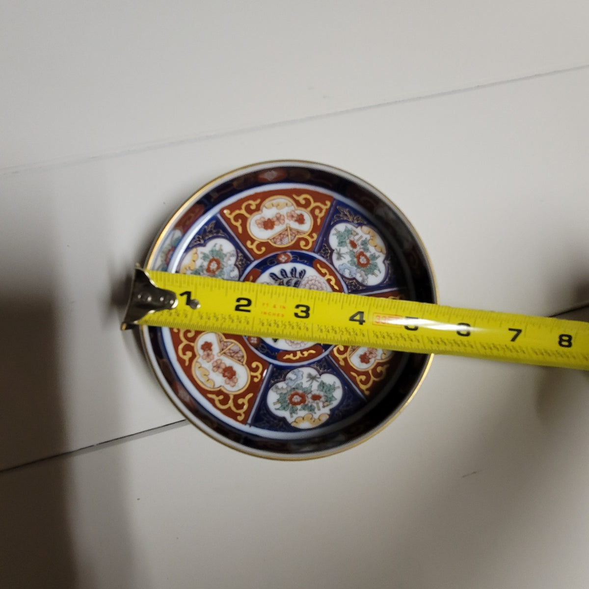 Vintage Handpainted Japanese Imari Porcelain Dish 5.5" Gold Gilt